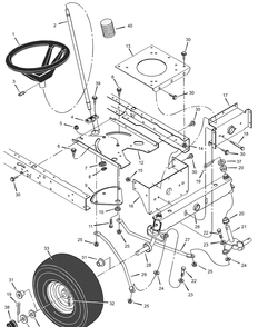 Part Location Diagram of 1101460E701 Murray Axle Assembly